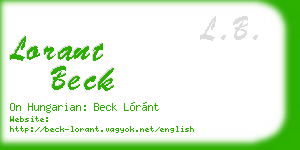 lorant beck business card